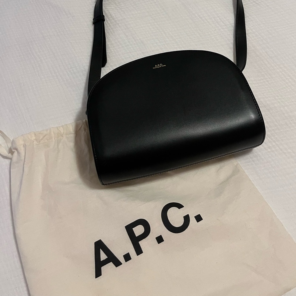 A.P.C. Black Demi Lune Bag (Large)